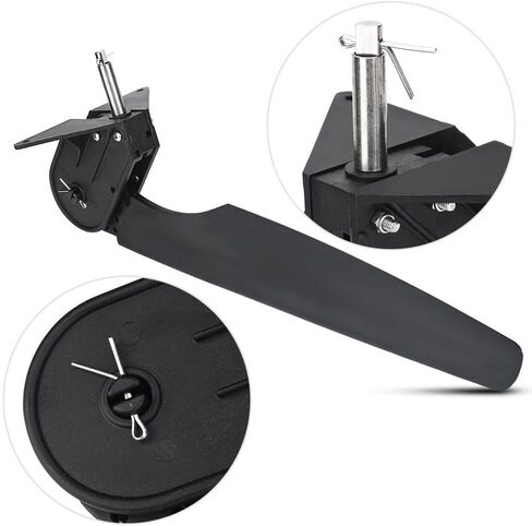 Canoe Rudder, New Black Plastic Watercraft Canoe Kayak Angling Boat Kayak Fishing Boat Rudder Foot Direction Control Tackle Kits in Saudi Arabia
