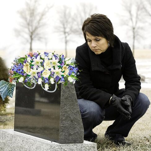 14 Pieces Cemetery Flower Saddles for Headstones 17" Rustproof Galvanized Wire Gravestone Saddles in Kuwait