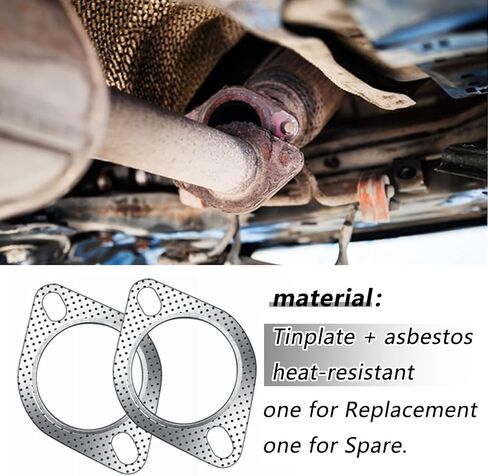 قطعتان من حشية عادم السيارة مقاس 2.5 بوصة، حشية شفة عادم 2 مسمار، بديل مثالي OEM#120-06310-0002، حشية مادة مقاومة للحرارة العالية in Kuwait