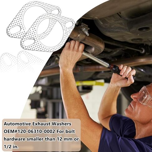 قطعتان من حشية عادم السيارة مقاس 2.5 بوصة، حشية شفة عادم 2 مسمار، بديل مثالي OEM#120-06310-0002، حشية مادة مقاومة للحرارة العالية in Kuwait