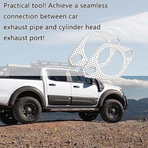 قطعتان من حشية عادم السيارة مقاس 2.5 بوصة، حشية شفة عادم 2 مسمار، بديل مثالي OEM#120-06310-0002، حشية مادة مقاومة للحرارة العالية in Kuwait