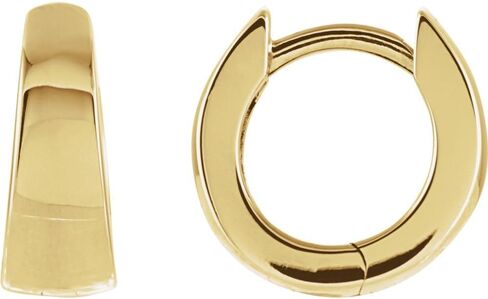 14K Yellow Gold 10.25 mm Pair Polished Hinged Earring in Saudi Arabia