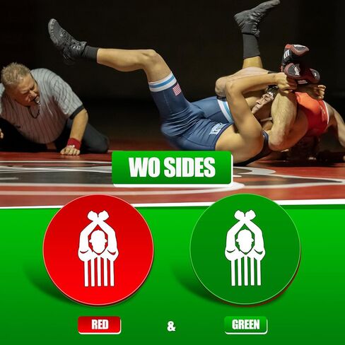 2 Pcs Wrestling Flip Disc Red and Green Round Referee Coin to Match with Wrist Ankle Bands Wrestling Gear Pliable Plastic Referee Flip Disk Referee Equipment for Official Wrestling Match Training in Saudi Arabia