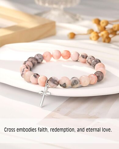 UPROMI Christian Gifts for Women, Cross Bracelet for Women Confirmation Gifts for Teen Girls in Saudi Arabia