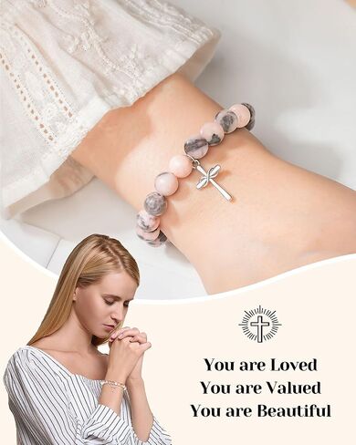 UPROMI Christian Gifts for Women, Cross Bracelet for Women Confirmation Gifts for Teen Girls in Saudi Arabia