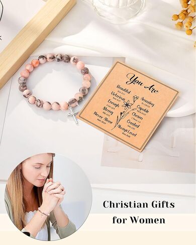 UPROMI Christian Gifts for Women, Cross Bracelet for Women Confirmation Gifts for Teen Girls in Saudi Arabia