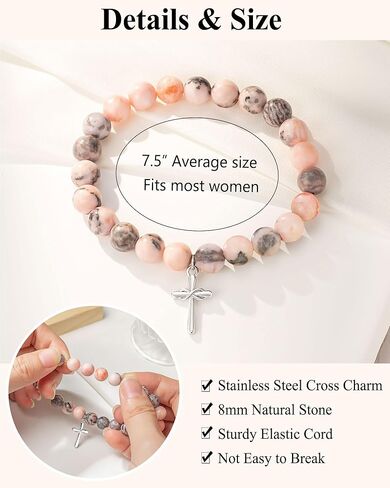 UPROMI Christian Gifts for Women, Cross Bracelet for Women Confirmation Gifts for Teen Girls in Saudi Arabia