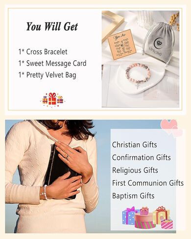 UPROMI Christian Gifts for Women, Cross Bracelet for Women Confirmation Gifts for Teen Girls in Saudi Arabia