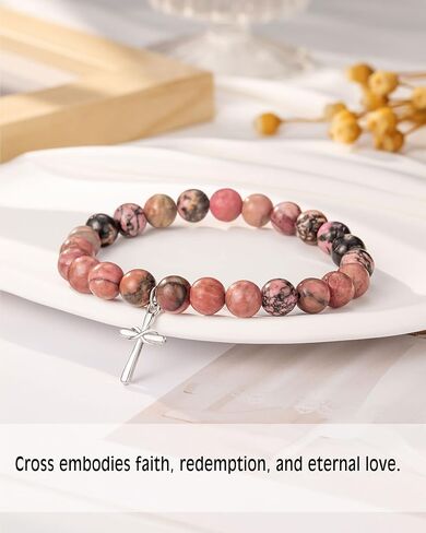 UPROMI Christian Gifts for Women, Cross Bracelet for Women Confirmation Gifts for Teen Girls in Saudi Arabia