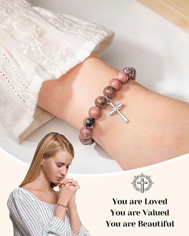 UPROMI Christian Gifts for Women, Cross Bracelet for Women Confirmation Gifts for Teen Girls in Saudi Arabia