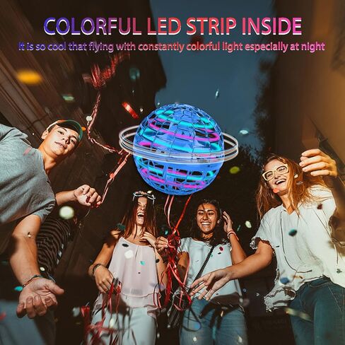 الكرة العائمة للأطفال في الهواء الطلق لعبة 360 درجة سحرية دوارة UFO وامضة LED غلوب التحكم عن بعد تحلق الكرة الجرم السماوية ضوء ملون لعيد الميلاد هدية يطير المغازل يطير غلوب لعبة يطير غلوب للأطفال من سن 3 وما فوق (الوردي) in Kuwait