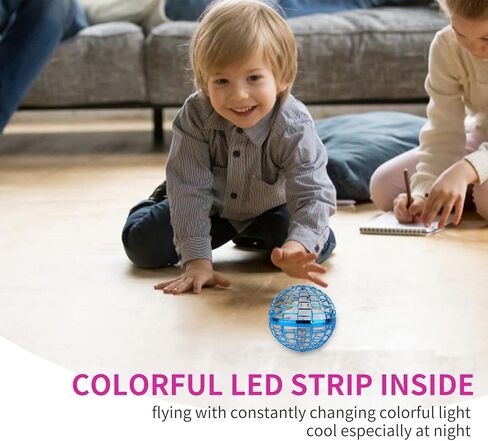 الكرة العائمة للأطفال في الهواء الطلق لعبة 360 درجة سحرية دوارة UFO وامضة LED غلوب التحكم عن بعد تحلق الكرة الجرم السماوية ضوء ملون لعيد الميلاد هدية يطير المغازل يطير غلوب لعبة يطير غلوب للأطفال من سن 3 وما فوق (الوردي) in Kuwait