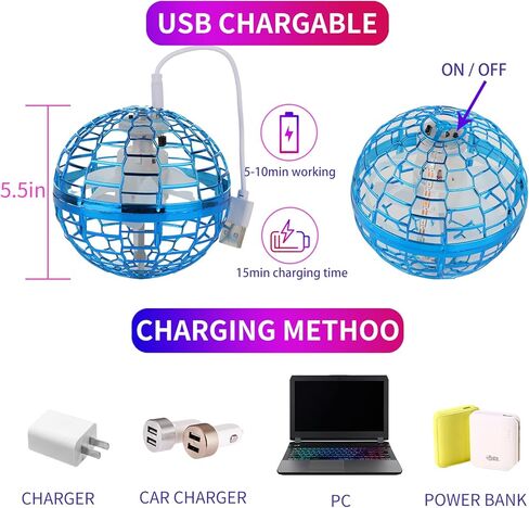 الكرة العائمة للأطفال في الهواء الطلق لعبة 360 درجة سحرية دوارة UFO وامضة LED غلوب التحكم عن بعد تحلق الكرة الجرم السماوية ضوء ملون لعيد الميلاد هدية يطير المغازل يطير غلوب لعبة يطير غلوب للأطفال من سن 3 وما فوق (الوردي) in Kuwait