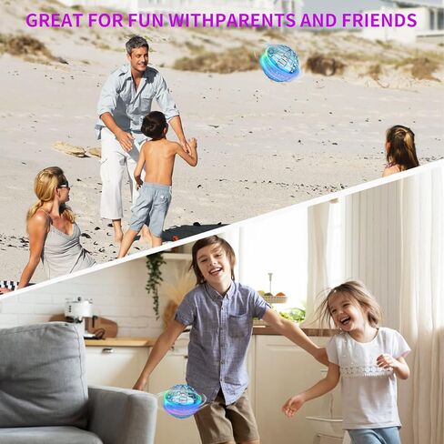 الكرة العائمة للأطفال في الهواء الطلق لعبة 360 درجة سحرية دوارة UFO وامضة LED غلوب التحكم عن بعد تحلق الكرة الجرم السماوية ضوء ملون لعيد الميلاد هدية يطير المغازل يطير غلوب لعبة يطير غلوب للأطفال من سن 3 وما فوق (الوردي) in Kuwait