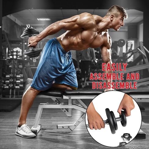 A2ZCare Threaded Dumbbell Handles/Adjustable Dumbbell Bar Handles - Fit 1 inch Standard Weight Plate - Weightlifting Accessories - Sold in Pair (Thread Dumbbell Handle - 14inch) in Saudi Arabia