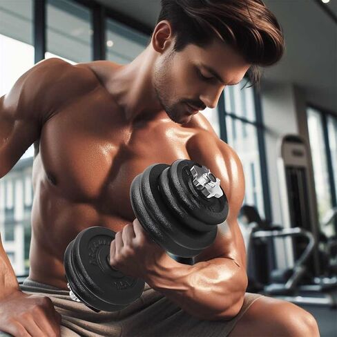 A2ZCare Threaded Dumbbell Handles/Adjustable Dumbbell Bar Handles - Fit 1 inch Standard Weight Plate - Weightlifting Accessories - Sold in Pair (Thread Dumbbell Handle - 14inch) in Saudi Arabia