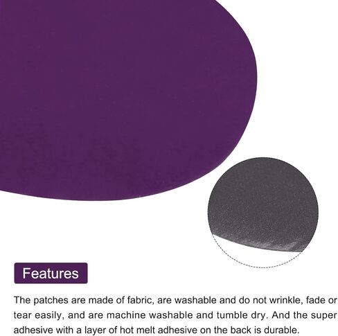 MECCANIXITY Elbow Knee Iron-on Fabric Patches Repair Patches Oval Repair Patch Self-Adhesive Purple for Clothing Repair Crafts Repair Kit Backpack Shoes Decoration Pack of 6 in Saudi Arabia
