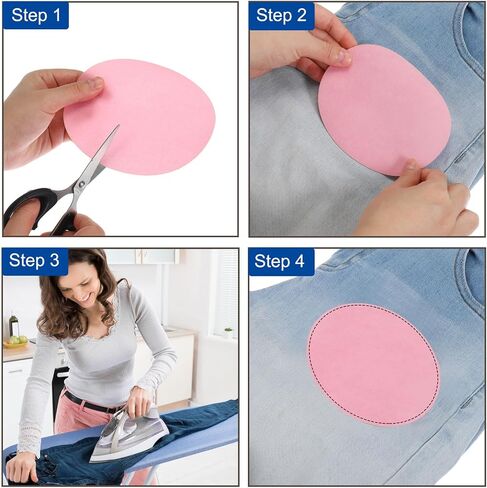 MECCANIXITY Elbow Knee Iron-on Fabric Patches Repair Patches Oval Repair Patch Self-Adhesive Purple for Clothing Repair Crafts Repair Kit Backpack Shoes Decoration Pack of 6 in Saudi Arabia