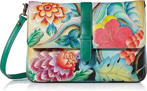 Anna by Anuschka Hand Painted Leather Women's Medium Flap Messenger in Saudi Arabia