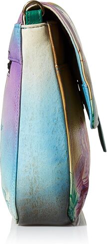 Anna by Anuschka Hand Painted Leather Women's Medium Flap Messenger in Saudi Arabia