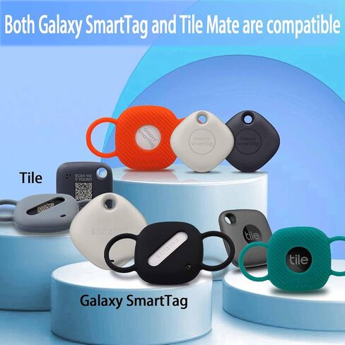 حامل طوق من السيليكون للكلاب من أجل Samsung SmartTag/Smart Tag+Plus/Tile Mate، رفيق حافظة محدد موقع جهاز تعقب الحيوانات الأليفة للقطط الأليفة، ملحقات أجهزة Android GPS حامل آمن (4 عبوات) in Kuwait
