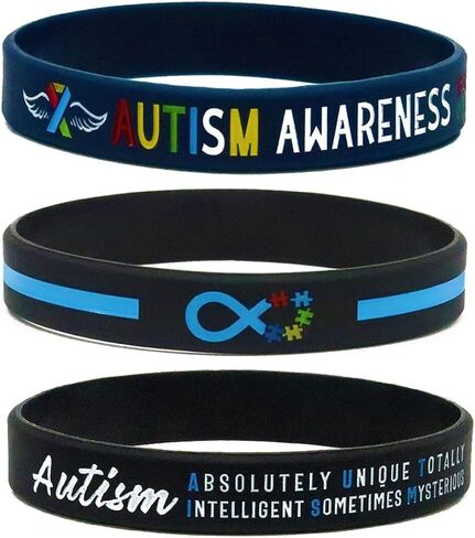 6-pack Autism Awareness Bracelets - Autism Infinity Symbol, Awareness Ribbon and Autism Unique - Autism Jewelry Accessories for Men Women Boys Girls in Kuwait