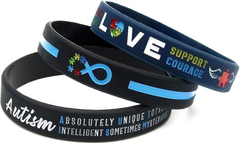 6-pack Autism Awareness Bracelets - Autism Infinity Symbol, Awareness Ribbon and Autism Unique - Autism Jewelry Accessories for Men Women Boys Girls in Kuwait