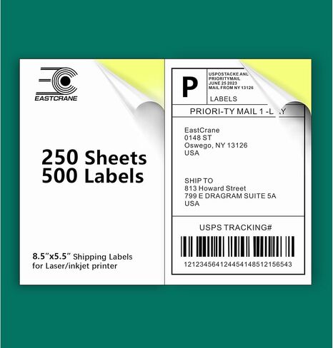 8.5"x5.5" Shipping Labels,300 Half Sheet Shipping Labels for Laser and Inkjet Printers. in Saudi Arabia