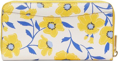 محفظة Kate Spade New York النسائية Morgan Sunshine مطبوعة بسحاب من مادة PVC بسحاب حول القارية، لون كريمي متعدد، يمكن حملها مقاس 20 بوصة in Kuwait