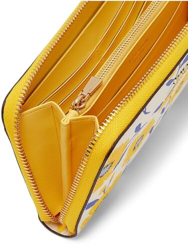 محفظة Kate Spade New York النسائية Morgan Sunshine مطبوعة بسحاب من مادة PVC بسحاب حول القارية، لون كريمي متعدد، يمكن حملها مقاس 20 بوصة in Kuwait