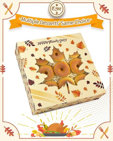 qiqee Christmas Cookie Boxes with Window 24packs 9x9x2.5 Inch Bakery Box Pastry Box for Christmas in Saudi Arabia
