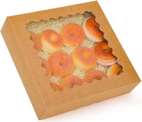 qiqee Christmas Cookie Boxes with Window 24packs 9x9x2.5 Inch Bakery Box Pastry Box for Christmas in Saudi Arabia