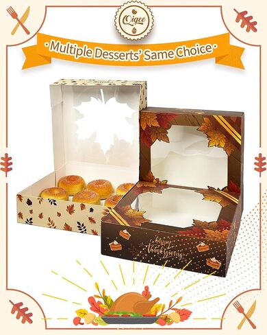 qiqee Christmas Cookie Boxes with Window 24packs 9x9x2.5 Inch Bakery Box Pastry Box for Christmas in Saudi Arabia