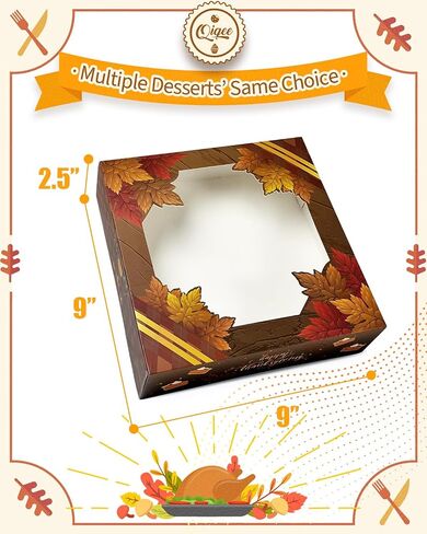qiqee Christmas Cookie Boxes with Window 24packs 9x9x2.5 Inch Bakery Box Pastry Box for Christmas in Saudi Arabia