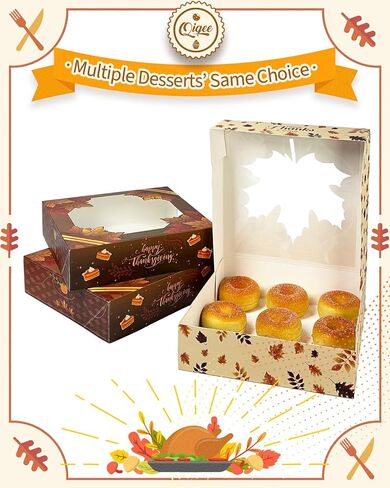 qiqee Christmas Cookie Boxes with Window 24packs 9x9x2.5 Inch Bakery Box Pastry Box for Christmas in Saudi Arabia