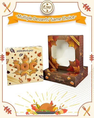 qiqee Christmas Cookie Boxes with Window 24packs 9x9x2.5 Inch Bakery Box Pastry Box for Christmas in Saudi Arabia