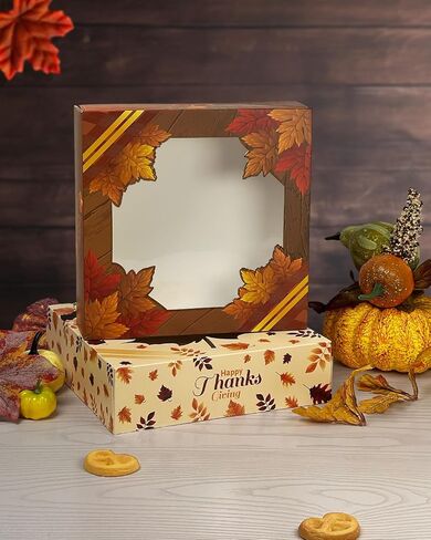 qiqee Christmas Cookie Boxes with Window 24packs 9x9x2.5 Inch Bakery Box Pastry Box for Christmas in Saudi Arabia