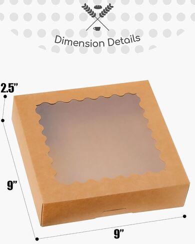 qiqee Christmas Cookie Boxes with Window 24packs 9x9x2.5 Inch Bakery Box Pastry Box for Christmas in Saudi Arabia