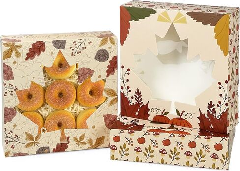 qiqee Christmas Cookie Boxes with Window 24packs 9x9x2.5 Inch Bakery Box Pastry Box for Christmas in Saudi Arabia