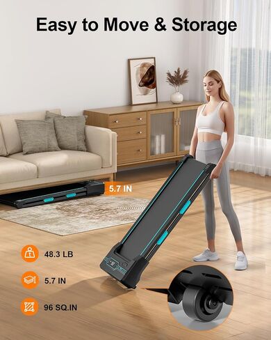 Walking Pad with Incline Under Desk Treadmill for Home & Office Fitness with LCD Display & Remote Control Dual Shock Absorbing Portable Treadmill with 6 Adjustable Inclines 265LB Max Weight in Saudi Arabia