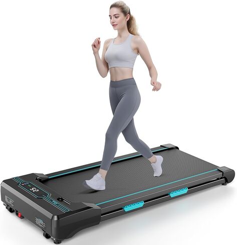 Walking Pad with Incline Under Desk Treadmill for Home & Office Fitness with LCD Display & Remote Control Dual Shock Absorbing Portable Treadmill with 6 Adjustable Inclines 265LB Max Weight in Saudi Arabia