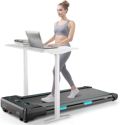 Walking Pad with Incline Under Desk Treadmill for Home & Office Fitness with LCD Display & Remote Control Dual Shock Absorbing Portable Treadmill with 6 Adjustable Inclines 265LB Max Weight in Saudi Arabia