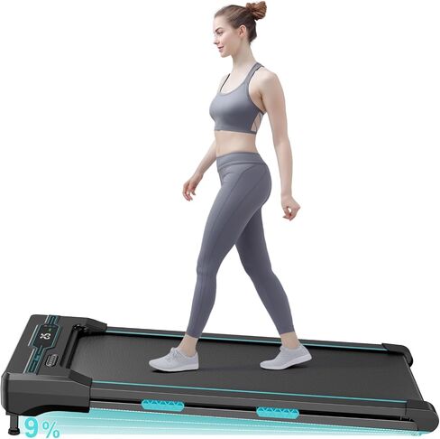 Walking Pad with Incline Under Desk Treadmill for Home & Office Fitness with LCD Display & Remote Control Dual Shock Absorbing Portable Treadmill with 6 Adjustable Inclines 265LB Max Weight in Saudi Arabia