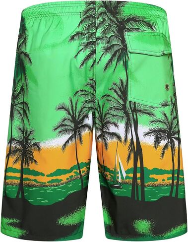 APTRO Men's Swim Trunks Long Palm Board Shorts Beach Swimwear #D1701 Green M in Kuwait