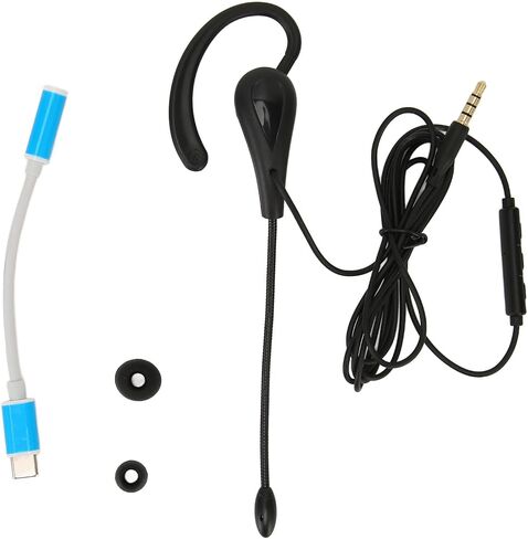 Headset with Mic Noise Cancelling, Single Ear Hook Type Headset for Call Center, Wire Headphone Computer Ear Hook Earpiece Support Volume Adjustment (Type-C) in Kuwait