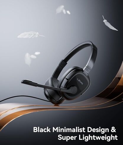 LEVN Headset with Mic,Computer Headset with Microphone,Usb Headset with Microphone,Wired Headset for Work from Home/Open Office/Call Center with Noise Cancelling,Super Lightweight Design for Long Wear in Kuwait