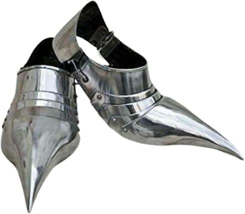 Medieval Knight Armor Shoes Crusader Gothic Sabatons 15th Century Armor Sabaton Feet Armor Wearable Shoes Reenactment Steel LARP Cosplay Costume Halloween in Saudi Arabia