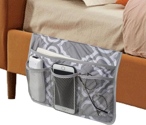 MDSTOP Bedside Caddy, Bedside Storage Bag, Under Couch Table Mattress Organizer, Fits for Book Tablet Magazine Phone Remotes Glasses in Saudi Arabia