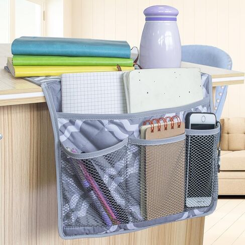 MDSTOP Bedside Caddy, Bedside Storage Bag, Under Couch Table Mattress Organizer, Fits for Book Tablet Magazine Phone Remotes Glasses in Saudi Arabia