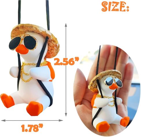 Swinging Duck Car Hanging Ornament, Car Mirror Hanging Accessories, Cute Car Decor Car Charm Pendant Rear View Mirror Accessories Car Interior Accessories, Valentine's Day Gift Office/Home Decor in Saudi Arabia